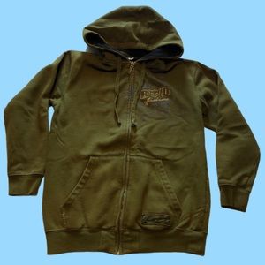 (2 for $15) Teens Boy Green Zip Up Hoody Sweater